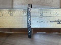 Vintage Danecraft Sterling Silver Flower Floral Swirl Bangle Bracelet 13 g 7.75″