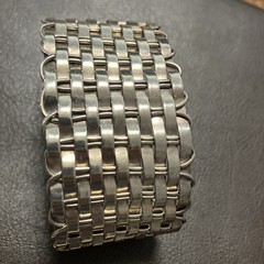 Sterling Silver 925 Cuff Woven 54.4 Grams Adult Unisex Adjustable