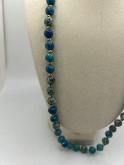 Vintage Blue Beaded Necklace 21 in Costume Jewelry Fashion