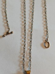 Victorian Lavalier Necklace Pendant 10k & Chain Gold & Pearls Garnet READ Descr