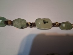 Agate Necklace 19″ Vintage Natural Moss Agate Stone Bead Necklace OVER 3 OUNCES