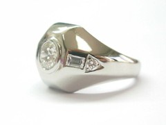 Vintage Old European Diamond Ring Platinum .96Ct G-SI1 EYE CLEAN
