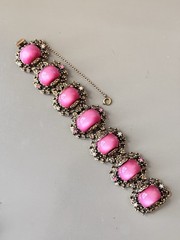 Vintage SELRO SELINI Baroque Necklace, Bracelet & Earring Set, Pink Moon Glow