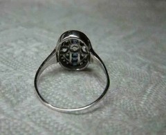 Art Deco Style Lab Created Diamond Engagement Wedding 14K White Gold Finish Ring