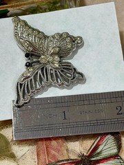 Butterfly Tact Pin, Silver-tone Filigree-style Gift for Her, Mom, Spring