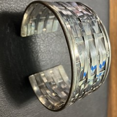 Sterling Silver 925 Cuff Woven 35 Grams Adult Unisex Adjustable