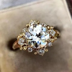 2.50Ct Art Deco Style Round Lab Created Diamond Wedding 14k Yellow Gold FN Ring