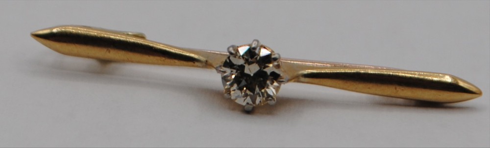 Antique 15ct Old Cut Diamond Brooch 0.31 Carat (FREE AUSTRALIA-WIDE POSTAGE)