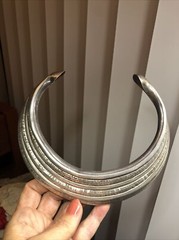 Vintage MOULAGE MODELE 925 Sterling Silver Choker Collar Cuff Necklace 75.5g