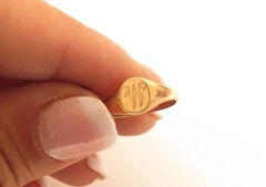 Vintage Gold Plated ESPO Esposito Signet Monogram Ring*Many Sizes & Letters A810