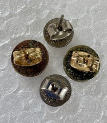 2 Pairs Vintage Lincoln Penny Coin Earrings Pierced Copper & Zinc 1960s–Modern