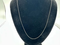 0.90g Vintage Sterling Silver 925 Delicate Cable Oval Chain Necklace 21 in M