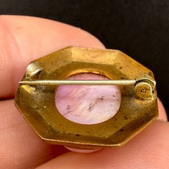 Vintage Gold Filled Pink Cameo Unique Color