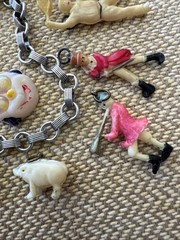Vintage Charm Bracelet With Celluloid And Other Charms