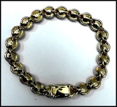 Vintage Gold Plated Bezel Set Crystals Multi Color Crystal 7 1/8″ Bracelet