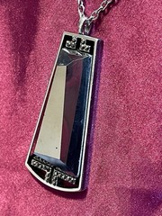 Long Hematite Art Deco Necklace, 34 Inches