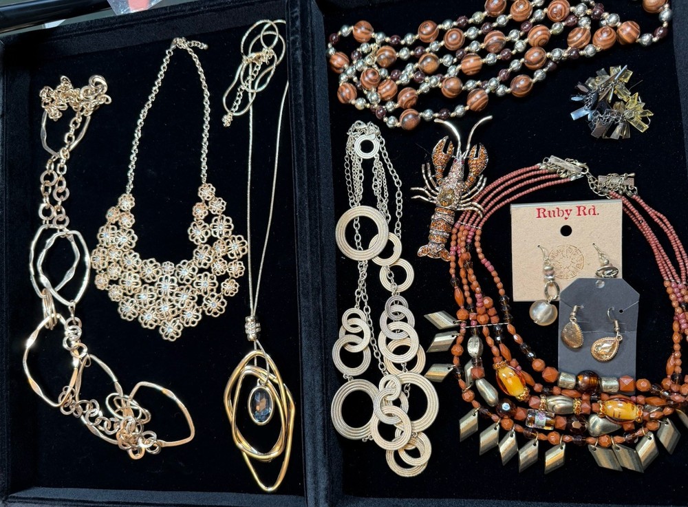 Vintage Now Curated Boho Jewelry Lot Handmade Statement Necklace 10pc