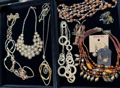 Vintage Now Curated Boho Jewelry Lot Handmade Statement Necklace 10pc