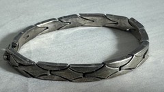 Vintage Taxco Sterling Silver 6mm Bracelet Modernist Style 6.5”