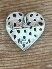 Vintage Nicky Butler Heart Shaped Brooch Pendant Necklace Multiple Gemstones