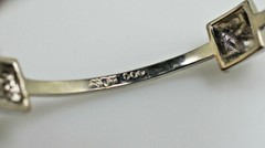 Noir DC comics Jewelry Pyramid Pave Crystal spike Bangle Bracelet silver tone