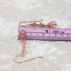 Vintage Style Rose Gold Floral Pink Czech Glass Earrings, Gift for Her, Daughter