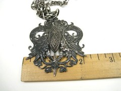 Ornate Vintage Silver Tone Necklace Filigree Pendant Chain 22 In Birds Ornate