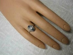 Art Deco Style Lab Created Diamond Engagement Wedding 14K White Gold Finish Ring