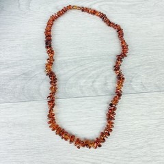 Vintage Genuine Baltic Amber Honey Cognac Hand Knotted Beaded Necklace 27”