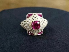 Stunning Art Deco Style Round Cut Lab Created Diamond 925 Silver Birthday Ring