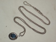 vintage UNITED STATES NAVY Sterling Silver Pendant w/ 30″ 925 chain necklace