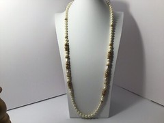 Vtg Necklace 1928 Brand Cultura Glass Faux Pearls 35” Weighs 2.9oz Opera Length