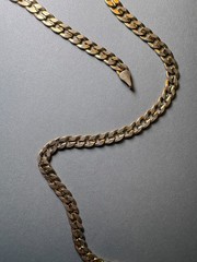 Vintage Curb Link Chain Necklace 23″ Stamped 14K Gold Tone Plated Shows Wear
