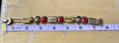 Vintage School Best Teacher Apple Goldtone Slider Charm Bracelet Bus Globe 7.5”