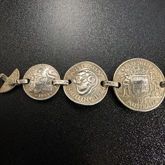Vtg Coin Bracelet AUSTRALIA 1943-1944 FLORIN Sterling Coins 7”