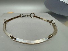 VINTAGE ESTATE STERLING SILVER PANEL BAR LINK MEN WOMEN UNISEX BRACELET SIGNED