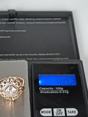 Vintage 1990-s 14 Ct Rolled Gold Zircon Ring Size UK P US 7 1/2- Hallmarked!