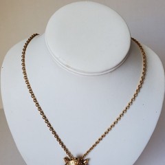 Avon Vintage Turtle Pin Pendant Necklace Brooch Faux Jade Green Gold Tone Signed