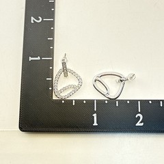 Swarovski Earrings Crystal Swan Signed Dangle Drop Austria Silver Plated
