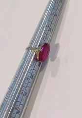Vtg/antique 18k White Gold Large Pink Stone Size 6 Art Deco Excellent Condition