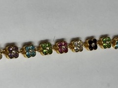 JOAN RIVERS signed vintage gold plated crystal flower designer bracelet