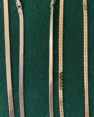 4 Classic Thin Gold tone Flat Chain Shiny Necklace (3) & Bracelet NAPIER & Other