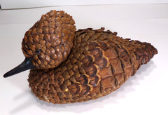 Handmade Pine Cone Duck Folk Art Figurine Rustic Craft WV14