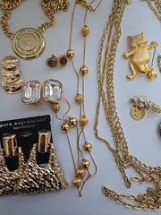 Vtg & Modern Goldtone & Other Jewelry Lot Necklaces Earrings More Lot