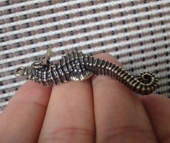 Vintage Brass Seahorse Pendant Antiqued Sea Life Bags Charms