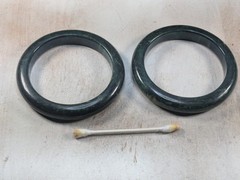 Bakelite Blue Moon Pair Bangle Bracelets 7.75″ 62g Together Vintage/Antique