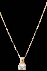 Danecraft 24kt Gold Over 925 Sterling Cubic Zirconia Pendant 18″ GF Necklace