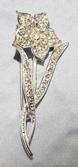 Vintage Flower with White stones Chest Pin for all Occasions.