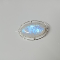 Natural Moonstone 925 Sterling Silver Brooch, Scarf Pin , Brooches For Women