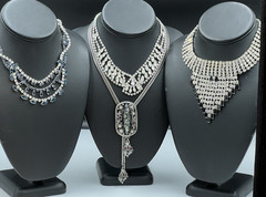 Vintage Rhinestone Necklace Lot, Bib & Statement, Signedf Kramer, Selro